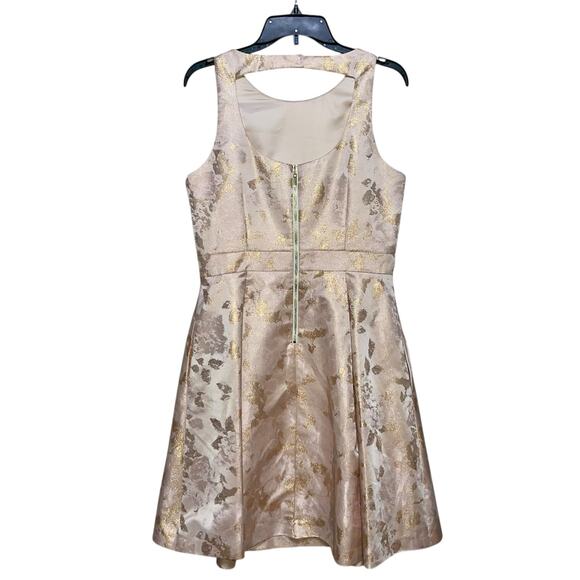 Eliza J Fit & Flare Dress Rose Gold Metallic Embellished Pearls - Picture 5 of 16